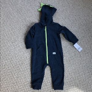 Cute Carters Hooded Dino Onsie with zipper!